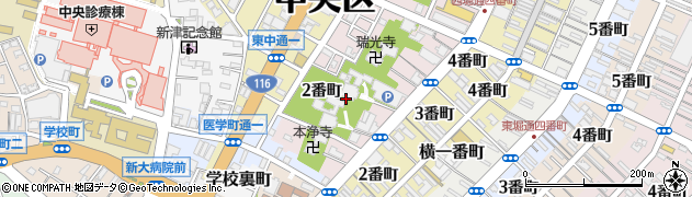 新潟県新潟市中央区西堀通（２番町）周辺の地図