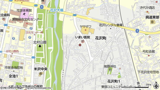 〒992-0022 山形県米沢市花沢町の地図