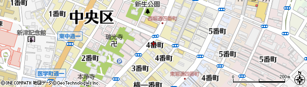 新潟県新潟市中央区西堀前通（４番町）周辺の地図