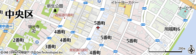 新潟県新潟市中央区東堀前通（５番町）周辺の地図