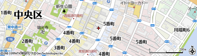新潟県新潟市中央区東堀通（５番町）周辺の地図