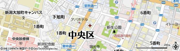 新潟県新潟市中央区寺裏通（２番町）周辺の地図