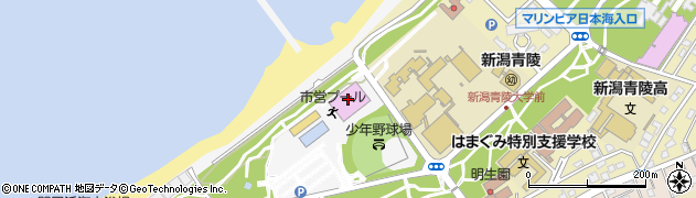 新潟市　西海岸公園少年野球広場周辺の地図