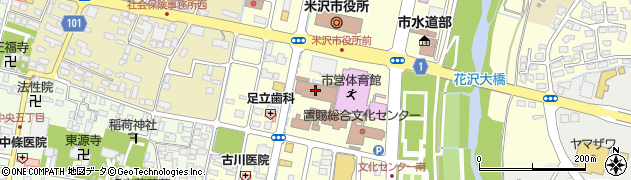 米沢郵便局配達周辺の地図