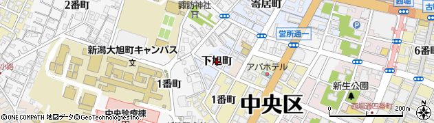 新潟県新潟市中央区下旭町周辺の地図