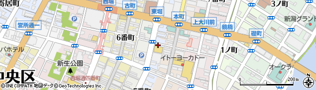 新潟県新潟市中央区東堀前通（６番町）周辺の地図