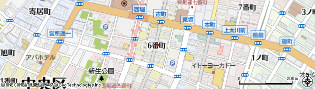 新潟県新潟市中央区古町通６番町周辺の地図