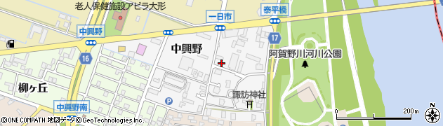 新潟県新潟市東区中興野周辺の地図