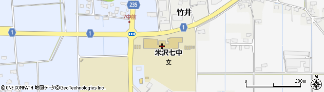米沢市立第七中学校周辺の地図