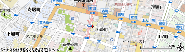 新潟県新潟市中央区西堀前通（６番町）周辺の地図