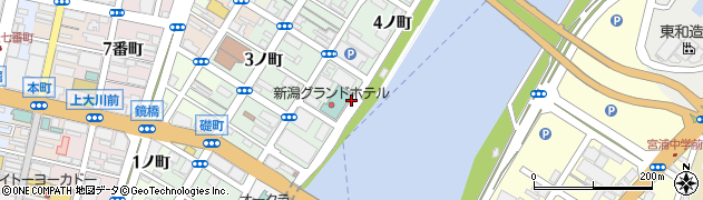 新潟県新潟市中央区下大川前通（３ノ町）周辺の地図