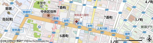 新潟中郵便局（新潟中央郵便局新潟中分室）周辺の地図