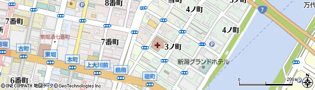 新潟市生涯学習センター図書館周辺の地図