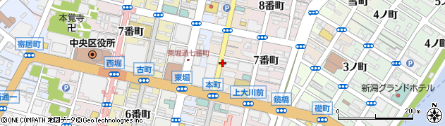 新潟県新潟市中央区本町通（７番町）周辺の地図