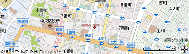 新潟県新潟市中央区東堀前通（７番町）周辺の地図