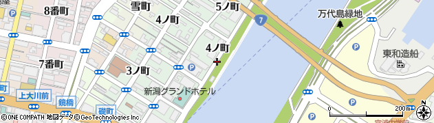 新潟県新潟市中央区下大川前通（４ノ町）周辺の地図