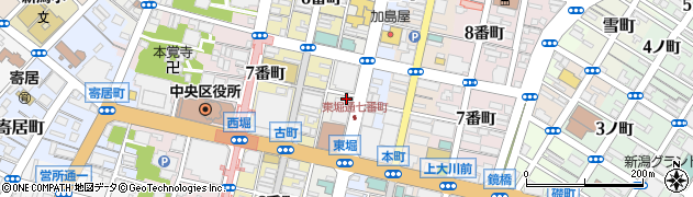 新潟県新潟市中央区東堀通周辺の地図