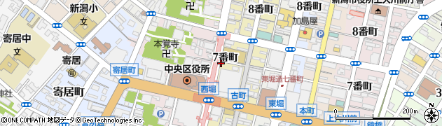新潟県新潟市中央区西堀前通（７番町）周辺の地図