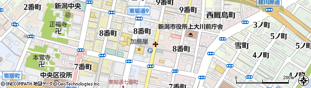 新潟県新潟市中央区本町通（８番町）周辺の地図