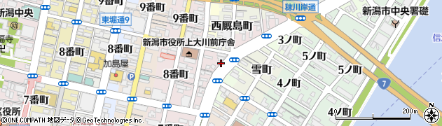 新潟県新潟市中央区秣川岸通周辺の地図