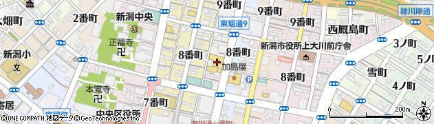 新潟県新潟市中央区東堀通（８番町）周辺の地図