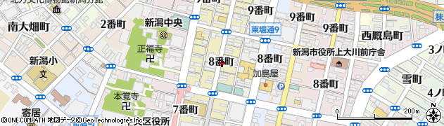 新潟県新潟市中央区古町通８番町周辺の地図