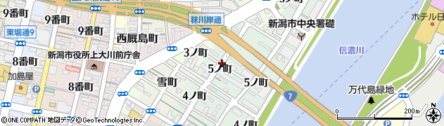 新潟県新潟市中央区礎町通（５ノ町）周辺の地図