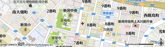 新潟県新潟市中央区西堀前通８番町周辺の地図