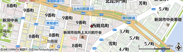新潟県新潟市中央区北多門町周辺の地図