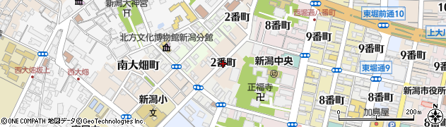 新潟県新潟市中央区東大畑通（２番町）周辺の地図