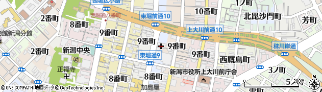 新潟県新潟市中央区東堀前通９番町周辺の地図