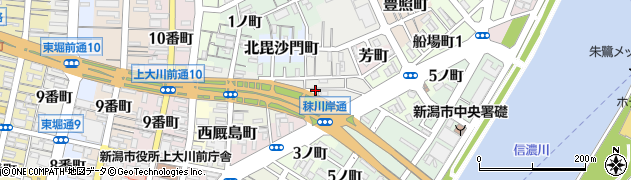 新潟県新潟市中央区並木町周辺の地図
