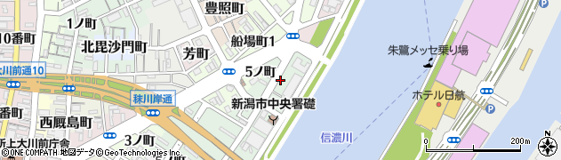 新潟県新潟市中央区下大川前通（７ノ町）周辺の地図