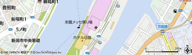 新潟県新潟市中央区万代島周辺の地図