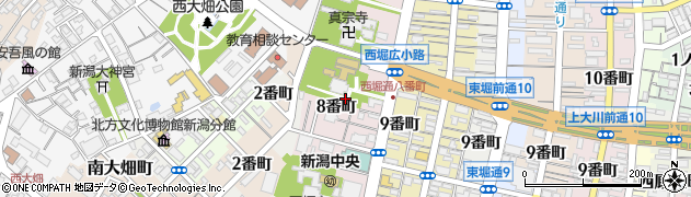 新潟県新潟市中央区西堀通８番町周辺の地図