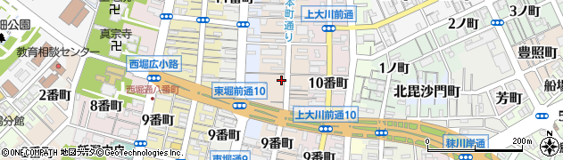 新潟県新潟市中央区本町通（１０番町）周辺の地図