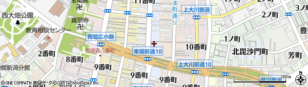 新潟県新潟市中央区東堀前通（１０番町）周辺の地図