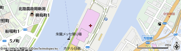 朱鷺メッセ　新潟コンベンションセンター　ウェーブマーケット周辺の地図