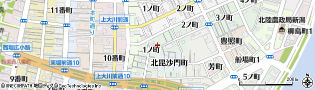 新潟県新潟市中央区東湊町通（１ノ町）周辺の地図