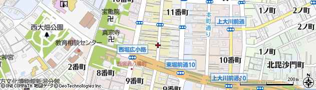 新潟県新潟市中央区古町通（１０番町）周辺の地図