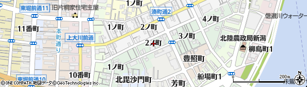 新潟県新潟市中央区東湊町通（２ノ町）周辺の地図