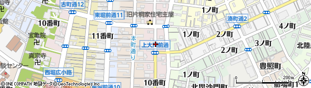新潟県新潟市中央区上大川前通（１１番町）周辺の地図
