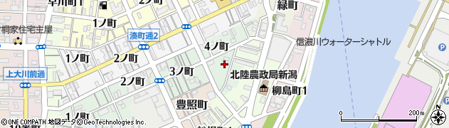 新潟県新潟市中央区東湊町通（４ノ町）周辺の地図