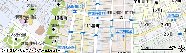 新潟県新潟市中央区東堀通１１番町周辺の地図