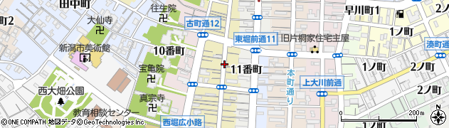 新潟県新潟市中央区古町通（１１番町）周辺の地図