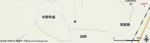 宮城県白石市越河五賀（二本木）周辺の地図