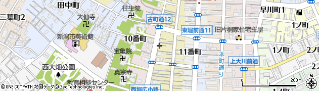 新潟県新潟市中央区西堀前通（１１番町）周辺の地図