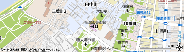 新潟市役所教育・文化施設　美術館周辺の地図