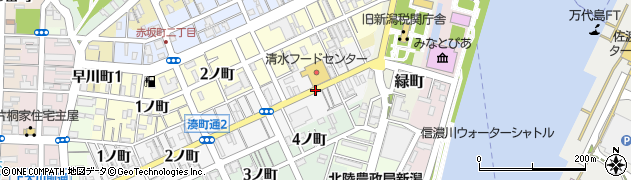 新潟県新潟市中央区湊町通（４ノ町）周辺の地図
