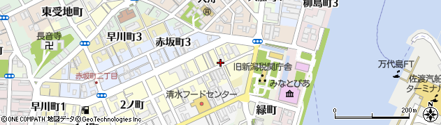 新潟県新潟市中央区西湊町通（４ノ町）周辺の地図